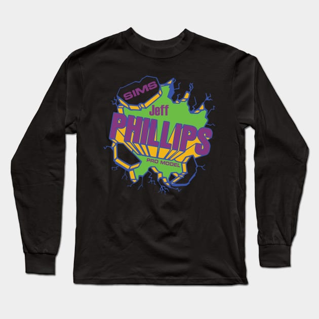 Jeff Phillips Purple Skateboard Long Sleeve T-Shirt by zavod44